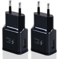 2-Pack snabb USB-laddningsadapter för Samsung iPhone Universal Svart