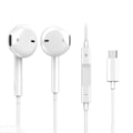 Miniatyrbild 1 av 3: Premiumkvalitet USB-C Earphone Med Mikrofon volymkontroll Vit