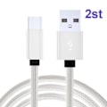 Miniatyrbillede 7 af 9: 2-PACK Snabbladdning 2M USB-C kabel /laddare / laddsladd Black