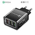 Pikkukuva 2 / 2: Snabbladdare Fast Charger USB-C Kabel 3 Port Svart Black