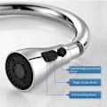 Miniatyrbillede 6 af 8: Kampanjspray för köksblandare med 3 lägen - 360-graders munstycke för kökskran, kranhuvud, diskspruta, förlängning för kökskran (silver) Silver