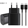 Miniatyrbillede 2 af 2: Snabbladdare 25W USB-C Väggladdare Strömadapter + 2M USB-C Kabel White