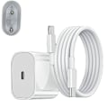 Miniatyrbild 1 av 3: Snabbladdare för iPhone15 / 16 och Samsung med 2 meter kabel USB-C till USB-C Vit
