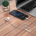 Miniatyrbillede 2 af 3: Lightning-kompatibla hörlurar för iPhone med volymkontroller och mikrofon White