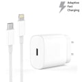 Miniatyrbillede 1 af 4: 1M iPhone 20W USB C snabbladdare OCH USB-C till Lightning kabel White