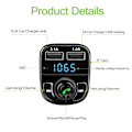 Miniatyrbillede 2 af 3: FM-sender X88A med bluetooth og håndfri Sort Black 1 Pcs