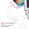 Miniatyrbild 2 av 6: iphone 7/8/X/XS/XR/XS Max Dual Lightning Adapter Splitter Vit