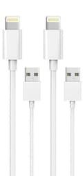 2-Pack 2M Lightning laddare iPhone 13/12/11/ Xs/Max/X/8/7/6/5/SE Vit