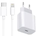 iPhone laddare för Apple 11/12/13/14 USB-C strömadapter 20WPD+2m Kabel Vit