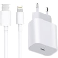 Pikkukuva 1 / 4: iPhone laddare för Apple 11/12/13 USB-C strömadapter 20WPD+Kabel White