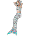 Miniatyrbild 3 av 4: Barn Flickor Mermaid Tail Bikini Set Badkläder Baddräkt Simdräkt Hög kvalitet A Blue 150