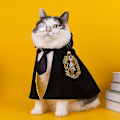 Miniatyrbild 4 av 5: Kattkläder Huvtröjor Kappa Kappa med slips Cosplay Hunddräkt Dekoration Magic-academy Cape Småhundskläder red L