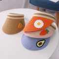 Miniatyrbild 5 av 5: Sommar Barn Print Bred brättad UV-skyddsmössa Topless cap Solhatt Coffee Pineapple