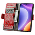 Miniatyrbild 2 av 5: Caseneo 002 Series Phone case För Xiaomi Redmi Note 12 Turbo / Poco F5 5g, Splicing Pu Leather Rfid Blocking Stand Cover Red