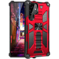 Miniatyrbild 1 av 4: Robust Pansar Militärklass Fodral Kompatibel Samsung Galaxy S23 Ultra/s23 Plus/s23 Med Magnetisk Bilring Stativ S23 Ultra Red