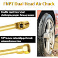 Miniatyrbild 4 av 6: zipelo 2-vägs anslutning Heavy Duty Air Chuck Set, 1/4&#34; Kvinna NPT Closed Ball Tire Chuck, Heavy Duty Dual Head, Standard Hane Quick Plug