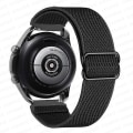 Miniatyrbild 2 av 5: Nylon för Samsung Galaxy Watch 4/classic/46mm/active 2/gear S3 Justerbart elastiskt armband Black 20mm