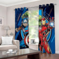 Miniatyrbild 4 av 5: Avengers mörkläggningsgardin öljetter för sovrum, 3d print Captain America Iron Man set för barnrum (150*170cm) null none