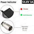Miniatyrbild 5 av 5: 54,6v 3a litiumbatteriladdare Elcykelladdare Kompatibel 13s 48v Li-ion batteriladdare-b 3p gx12 Eu