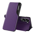 Miniatyrbild 1 av 5: For Honor 90 Lite 5g/x50i 5g View Window Phone case Pu Läder Stötsäkert Stand Cover Purple