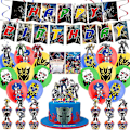 Miniatyrbild 1 av 5: Transformers tema Födelsedagsfest dekorationer transformatorer Dragflikar Tårta Insatser Ballonger Spiralberlocker Set C