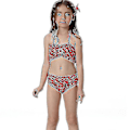 Miniatyrbild 3 av 4: Barn Flickor Mermaid Tail Bikini Set Badkläder Baddräkt Simdräkt Hög kvalitet A Red 130