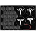 Miniatyrbild 2 av 6: Tesla Model 3 YSX Center Cap Hjul Cap Kit Lugg Mutter Cover Silver Matt (4 Nav Center Cap + 20 Lug Mutter Cover) Tesla Tillbehör silver