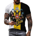 Miniatyrbild 1 av 5: Ryska flaggan Print Kortärmad Casual Sommar T-shirt med rund hals för män DT-3109 5XL