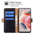 Miniatyrbild 2 av 5: Flip Case För Xiaomi Redmi Note 12 4g Struts Texture Magnetisk Stängning Plånboksställ Cover Black