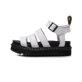 Miniatyrbild 2 av 5: Dammode Chunky Sandaler Tjock sula Strappy Block Flatforms Skor Sommar Ny storlek WHITE 36