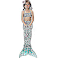 Miniatyrbild 1 av 3: Barn Flickor Mermaid Tail Bikini Set Badkläder Baddräkt Simdräkt Hög kvalitet A Dark Green 110