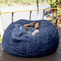 Miniatyrbild 1 av 5: Lazy Sofa Bean Bag konstgjord päls Bean Bag (endast bönor) blue 135 x 65cm