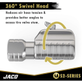 Miniatyrbild 4 av 6: JACO Lightning S2-serien däckluftchuck - 1/4&#34; F-NPT | Open Flow (2-pack)