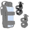 Miniatyrbild 1 av 3: Utomhus justerbar webbing vattenflaska ärm med ficka vattenkopp midjeväska Khaki Black 34