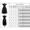 Miniatyrbild 3 av 3: Onsdag Addams Cosplay Set Gothic Mesh Klänningar Peruker Karnevalsfest Klänning Kvinnor 2XL With Wig