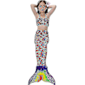 Miniatyrbild 2 av 3: Barn Flickor Mermaid Tail Bikini Set Badkläder Baddräkt Simdräkt Hög kvalitet A Multi 130
