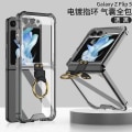 Miniatyrbild 1 av 2: Klart smalt tunt stötsäkert case till Samsung Galaxy Z Flip 5 med ringhållare Translucent Black