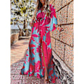 Miniatyrbild 2 av 5: Sommar Maxi Klänning För Kvinnor Boho Print Bikini Cover Ups Beach Sundress Sexig Blommig Tunik Lång Klänning Baddräkt Vesido Feminino leopard S