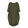 Miniatyrbild 1 av 4: Kvinnor Plus Size Långärmad Lös Midiklänning Med Ficka Army Green M