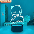 Miniatyrbild 4 av 5: Bubu Dudu Panda Bear Figurer Leksaker Led Ljus Byt färg Klar Hållare Hem Derection Party Presenter Gold Bluetooth 7 colors