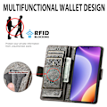 Miniatyrbild 5 av 5: Caseneo 002 Series Phone case För Xiaomi Redmi Note 12 Turbo / Poco F5 5g, Splicing Pu Leather Rfid Blocking Stand Cover Grey