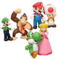 Miniatyrbild 4 av 4: 6st Super Mario Bros Actionfigurer Prydnad Dekor Persika Padda Mario Luigi Yoshi Åsna Modell Dockleksak Jul Födelsedagspresent A