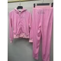 Miniatyrbild 1 av 5: Velour Juicy Sömnadsdräkt Huvtröjor Sammet Dragkedja Sweatshirt Och Byxor Set Sportkläder 2023 Dam Vår/Höst Träningsoverall Crop Top Purple L