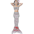 Miniatyrbild 2 av 3: Barn Flickor Mermaid Tail Bikini Set Badkläder Baddräkt Simdräkt Hög kvalitet A Pink 110