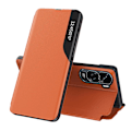 Miniatyrbild 1 av 5: For Honor 90 Lite 5g/x50i 5g View Window Phone case Pu Läder Stötsäkert Stand Cover Orange