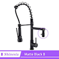 Miniatyrbild 1 av 4: Shinesia Chrome Färdig Utdragbar Fjäder Köksblandare Vridbar pip Kärl Diskbänk Blandare Varmt och kallt C United States Matte Black B