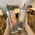 Miniatyrbild 4 av 5: Drickskopp med sugrör och lock, resekopp för lemonad, smoothie & juice, återanvändbar 700 ml plastgul green