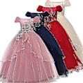Miniatyrbild 1 av 3: Barnklänning för bröllop, elegant blommig prinsessklänning, lång klänning för flickor, julklänning, Vestidos Infantil, storlek 6 12 14 år D_ia Dark Blue 6T