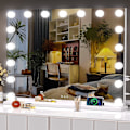 Miniatyrbild 1 av 4: Spegel USB sminklampor tända glödlampor 3 färglägen, pekkontroll, USB laddningsport (endast glödlampor) 14 lights none