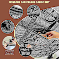 Miniatyrbild 3 av 5: Uppgradera Car Ceiling Cargo Mesh Bag, 80x55cm förstärkt lastbärande och inget hängande mesh null none